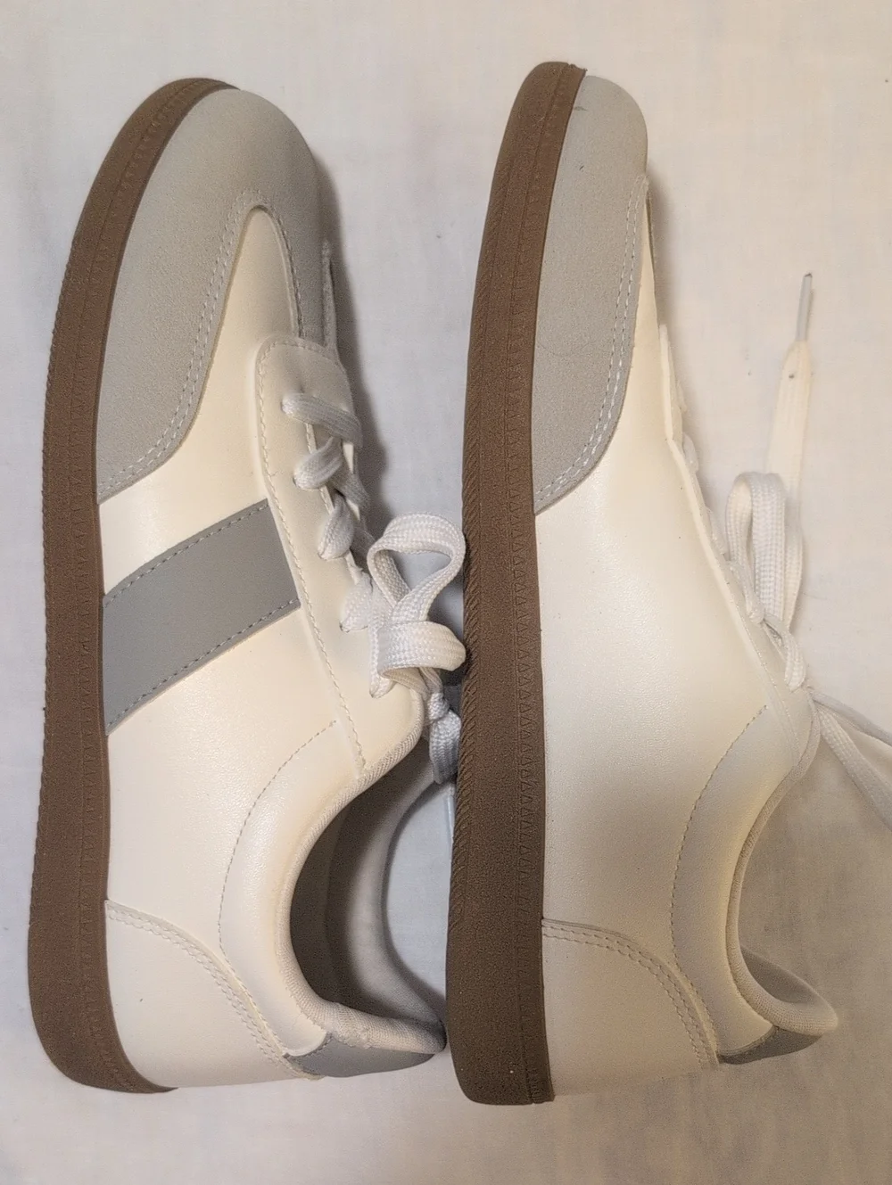 J Sport Women's White and Light Gray Lace-Up Sneakers